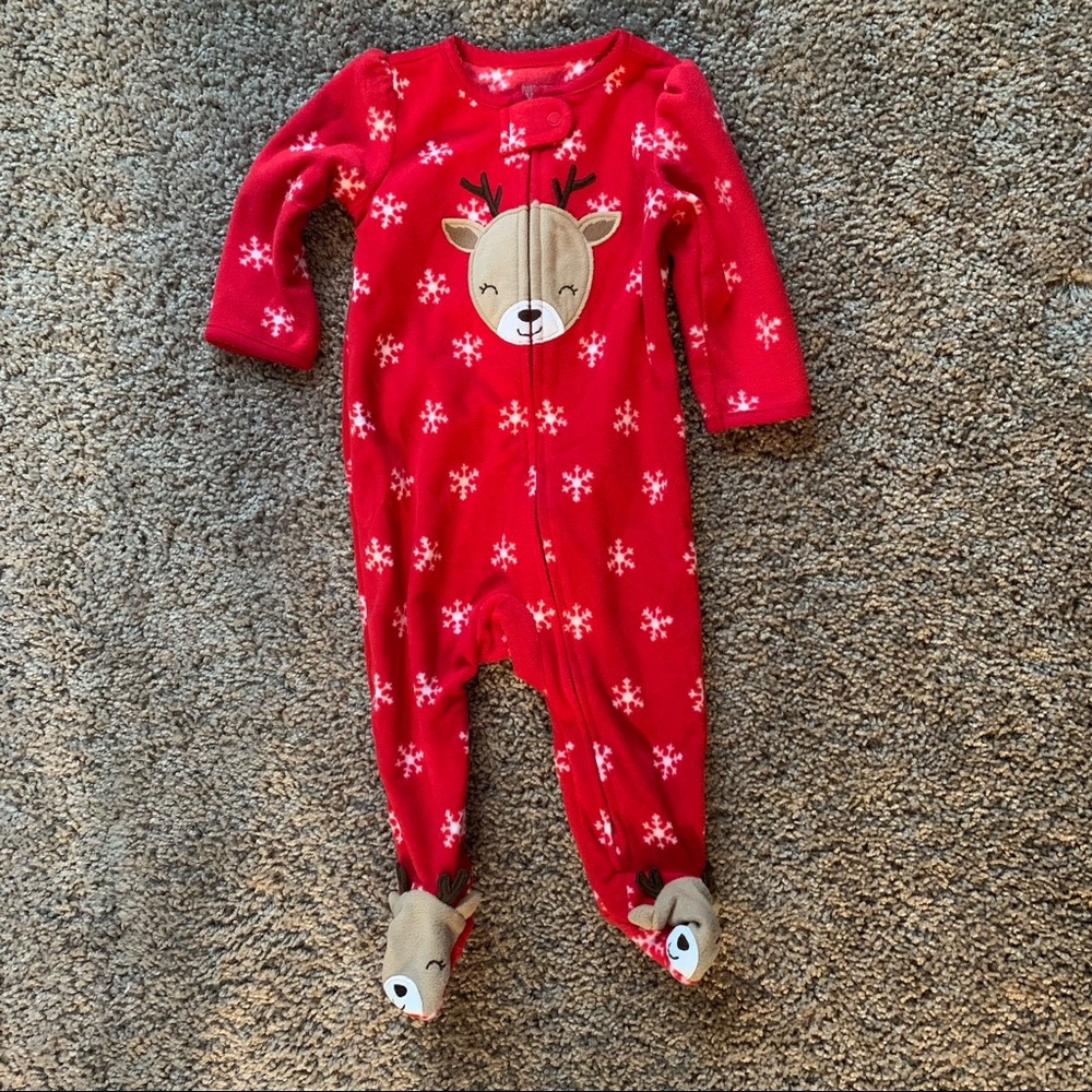 Carter’s Baby Christmas Winter Reindeer Footies Onesie 6 months